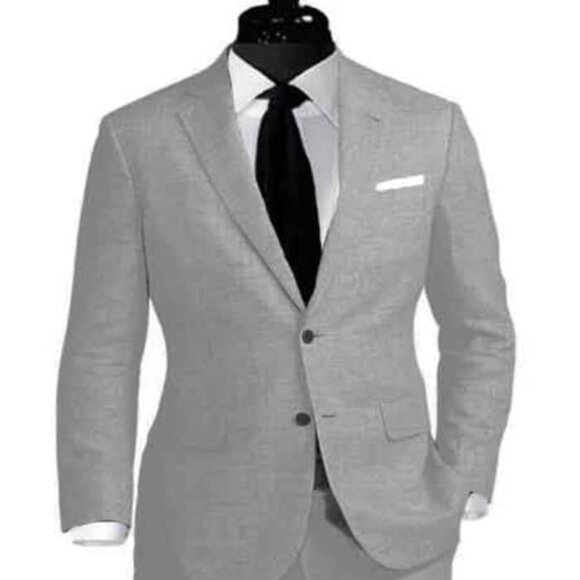 Linen Suit - Mens Summer Suits Grey Color - Beach Wedding - Picture 1 of 2